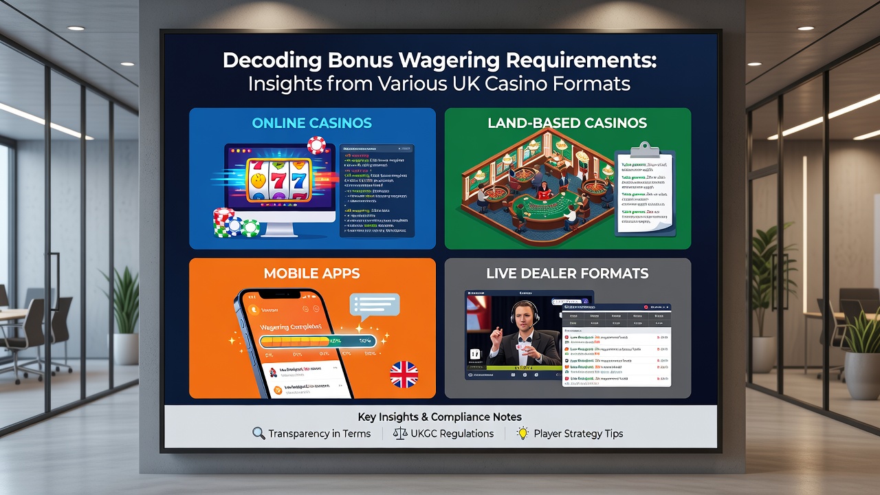 Infographic comparing wagering multipliers and contribution rates in UK casino formats